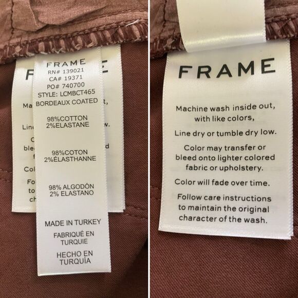 Frame Le Crop Mini Boot Jeans in Bordeaux Coated Size 29 - Picture 11 of 12